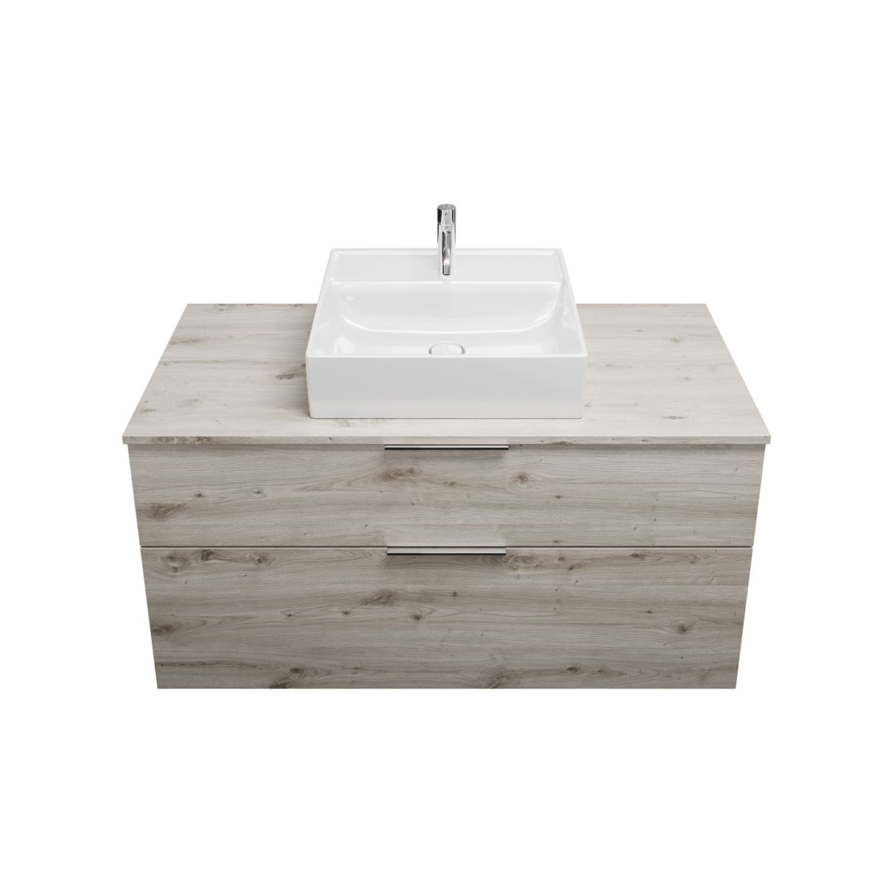 Burgbad Keramik Waschtisch-Set Eqio Eiche Dekor Silber/Alpinweiss, SGUP120F6015C0001 SGUP120F6015C0001 Image