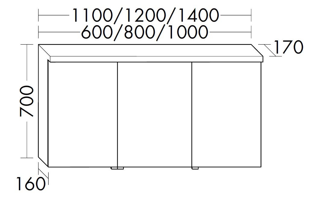Burgbad Spiegelschrank Sys30 PG4 Sana 700x1100x170 Grau Ultramatt, SPQK110LF5770 SPQK110LF5770 Image