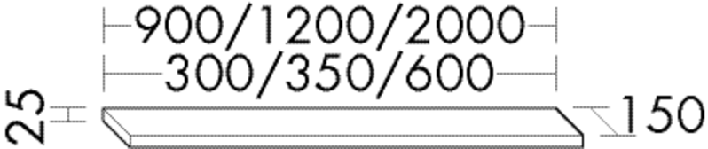 Burgbad Wandablage Sys30 PG4 Sana 25x600x150 Lichtgrau Hochglanz, WA0600F3363 WA0600F3363 Image