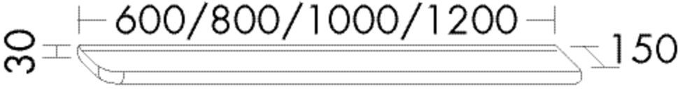 Burgbad Wandablage b:me HGL 30x800x150 Sand Hochglanz, WABG080F6000 WABG080F6000 Image