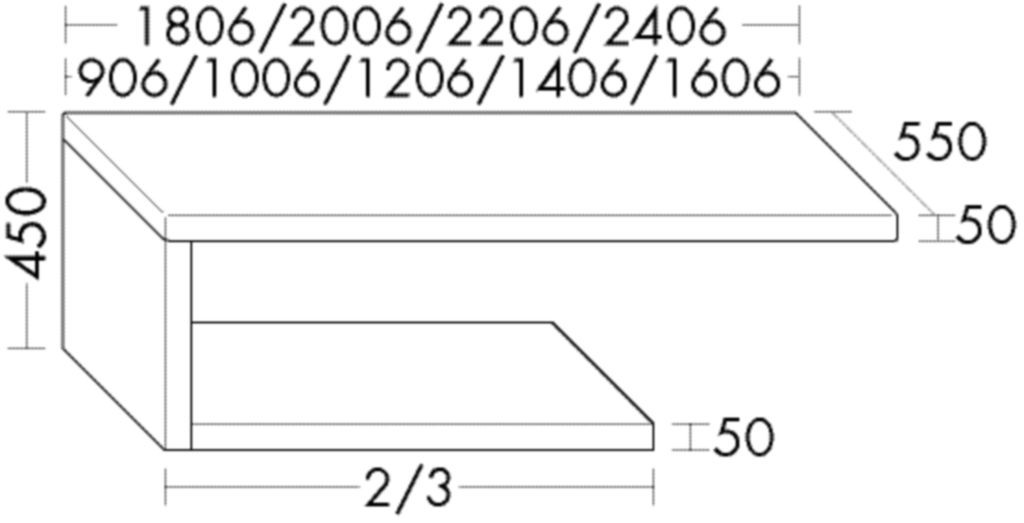Burgbad Konsolenplatte KPFL.Matt 450x1806x550 Schilf Matt, WPDJ180RA0067 WPDJ180RA0067 Image