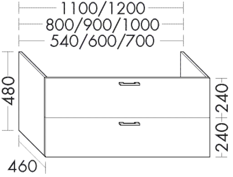 Burgbad Waschtischunterschrank Sys30 PG4 Sana 480x1200x460 Grau Ultramatt, WSCA120F5770 WSCA120F5770 Image