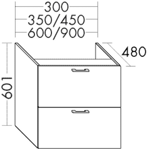 Burgbad Unterschrank Sys30 PG4 Sana 601x900x480 Eiche Hellgrau, WVAG090F3446 WVAG090F3446 Image