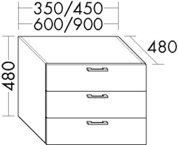 Burgbad Unterschrank Sys30 PG1 Aqua 480x600x480 Eiche Dekor Silber, WWCG060F6023 WWCG060F6023 Image