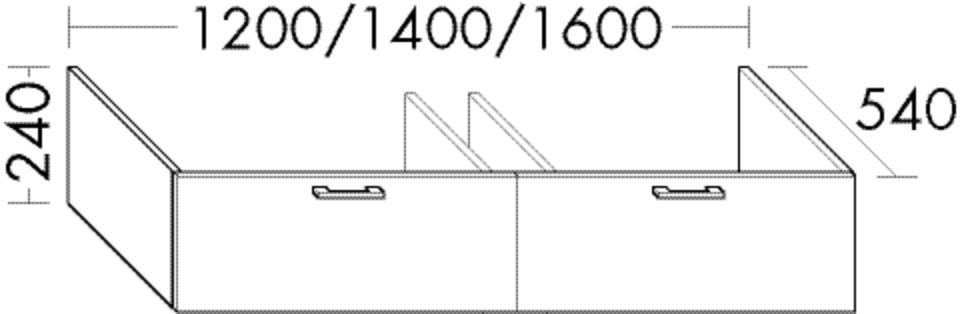 Burgbad Waschtischunterschrank Sys30 PG1 Aqua 240x1400x540 Eiche Dekor Cashmere, WWBZ140F2240 WWBZ140F2240 Image