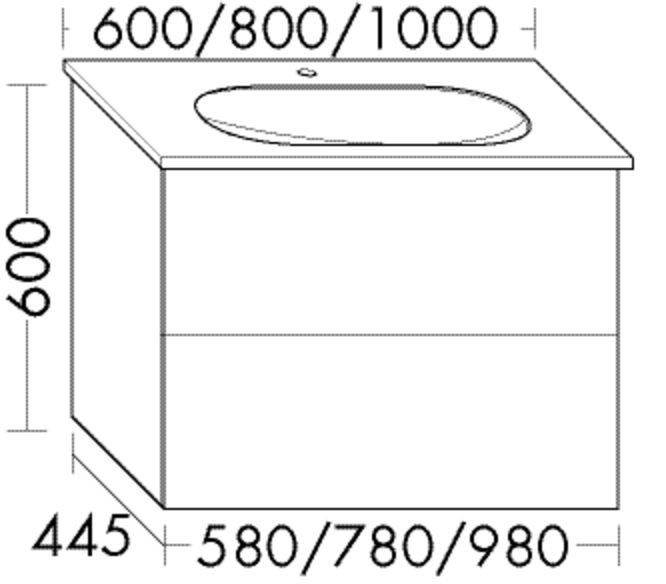 Burgbad Waschtischunterschrank Essence PG3 600x780x445 Dunkelgrau Ultramatt, WWIK07TF5717 WWIK07TF5717 Image