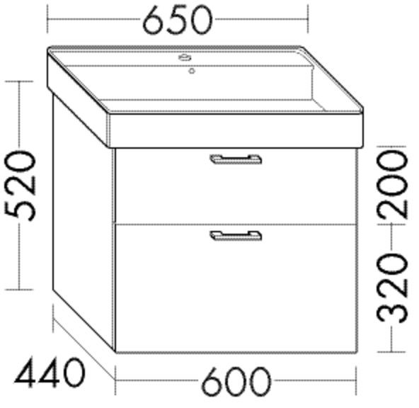 Burgbad Waschtischunterschrank Sys30 PG4 Sana 520x600x440 Schilf Ultramatt, WWMK060F5768 WWMK060F5768 Image