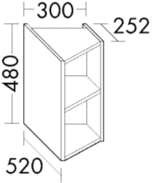 Burgbad Unterschrank Sys30 PG3 Diago 480x300x520 Weiß Matt, WWYH030LF3351 WWYH030LF3351 Image