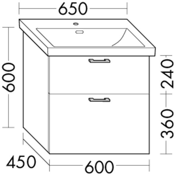 Burgbad Waschtischunterschrank Sys30 PG4 Sana 600x600x450 Lichtgrau Hochglanz, WXPF060F3363 WXPF060F3363 Image