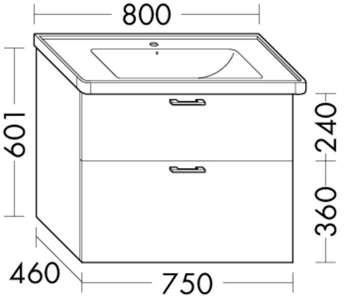 Burgbad Waschtischunterschrank Sys30 PG3 Diago 601x750x460 Weiß Matt, WXPV075F3351 WXPV075F3351 Image