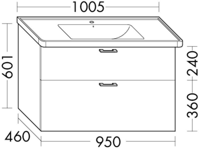 Burgbad Waschtischunterschrank Sys30 PG1 Aqua 601x950x460 Eiche Dekor Rost, WXPV095F3812 WXPV095F3812 Image