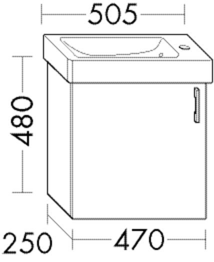 Burgbad Waschtischunterschrank zu Keramik-Waschtisch Sys30 PG4 Sana 480x470x250 Lichtgrau Hochglanz, WXWT047LF3363 Image