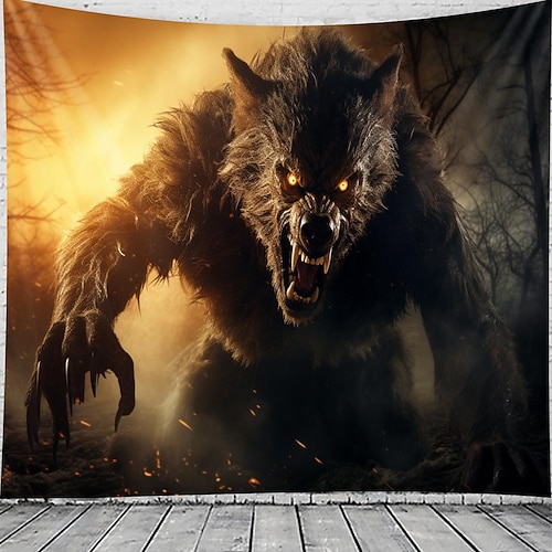 Halloween-Dekorationen Totenkopf Wandteppich zum Aufhängen, Wandkunst, großer Wandteppich, Wanddeko, Fotohintergrund, Decke, Vorhang, Zuhause, Schlafzimmer, Wohnzimmer, Dekoration Image