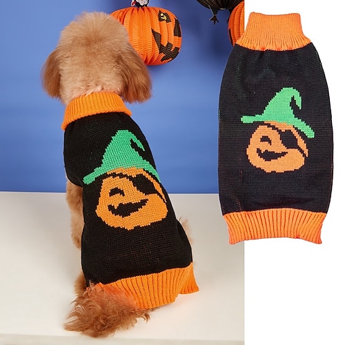 Hund Katze Pullover Jumper Cool Party Winter Atmungsaktiv Weich Waschbar Bequem Halloween Outdoor Halloween Alltagstauglich Hundebekleidung for Bichon Frise Zwergspitz Baby Haustier Papillon Klein Image