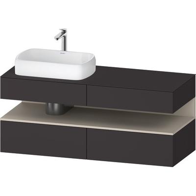 Duravit Qatego Konsolenwaschtischunterbau wandhängend Graphit Supermatt 1400x550x600 mm - QA47650838 QA4765083800010