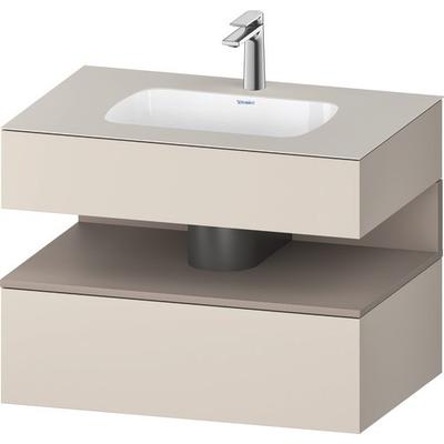 Duravit Qatego Einbauwaschtisch mit Konsolenwaschtischunterbau Basalt & Taupe Matt 800x550x600 mm - QA4785043910000