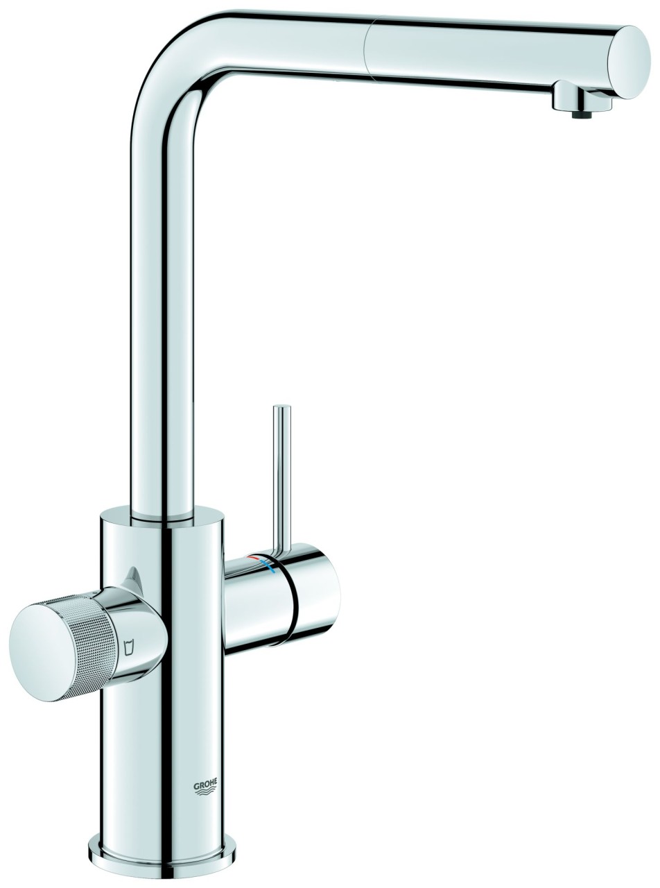 grohe blue einzelarmatur mit herausziehbarem mousseurauslauf