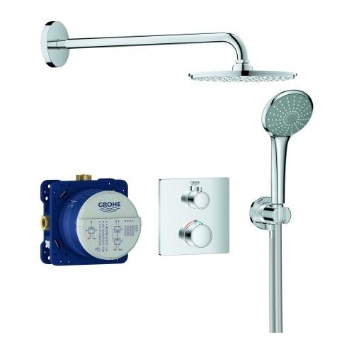 GROHE UP-Duschsystem Grohtherm 34734 mit FMS eck./SmartBox/Kopfb./Brauseset chrom, 34734000 34734000