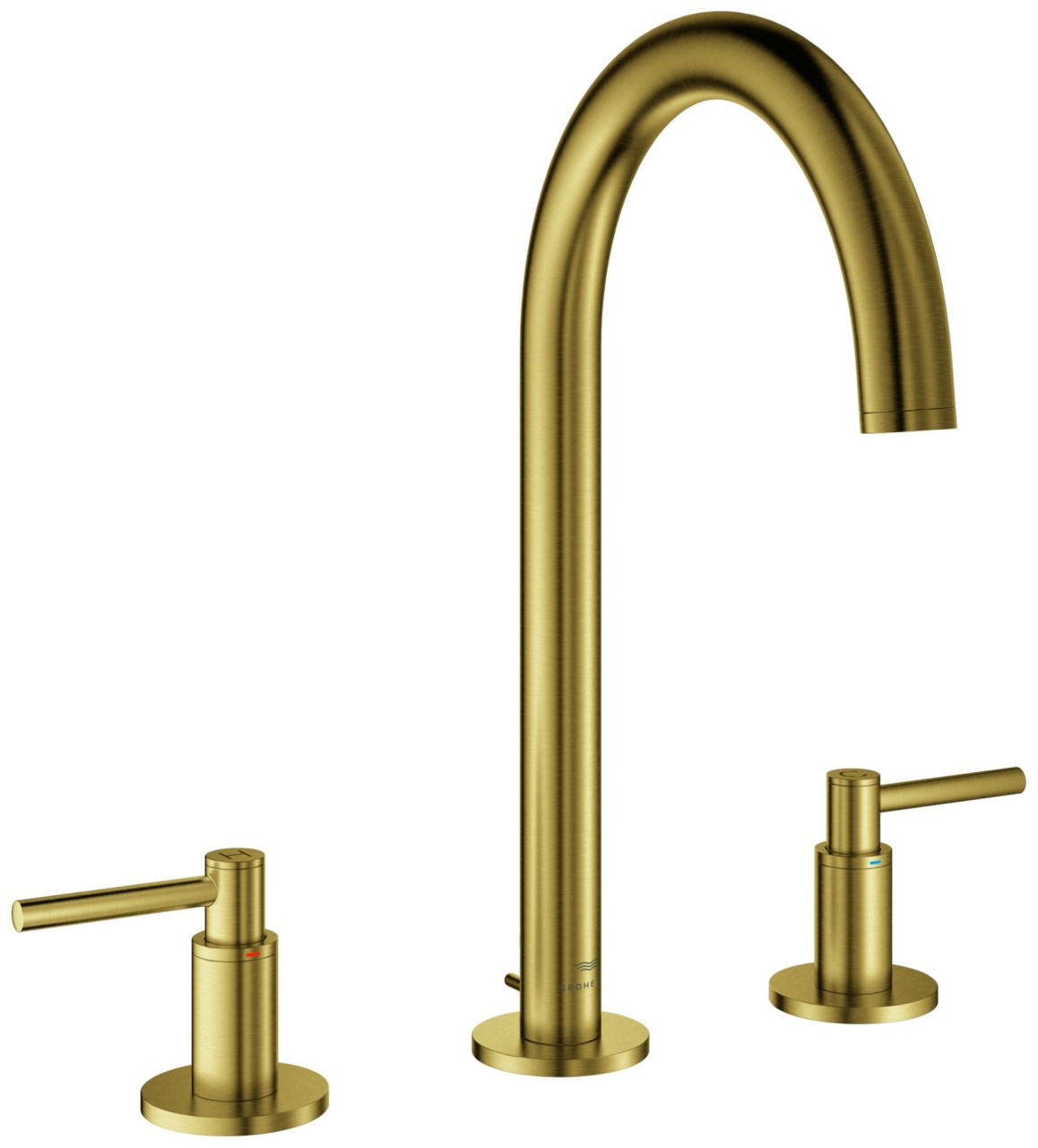 GROHE 3-Loch Waschtischarmatur Atrio 20649 Rohrauslauf Hebelgriff cool sunrise geb., 20649GN0 20649GN0 Image