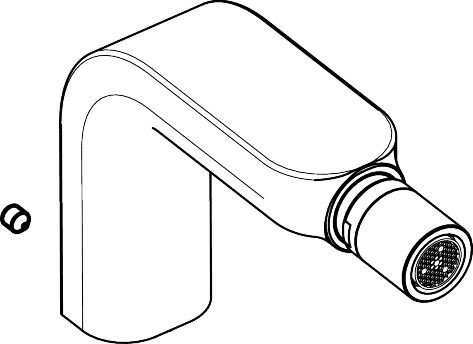 Hansgrohe Auslauf komplett Metropol S 3-Loch Bidetarmatur edelmatt, 97506880 97506880 Image