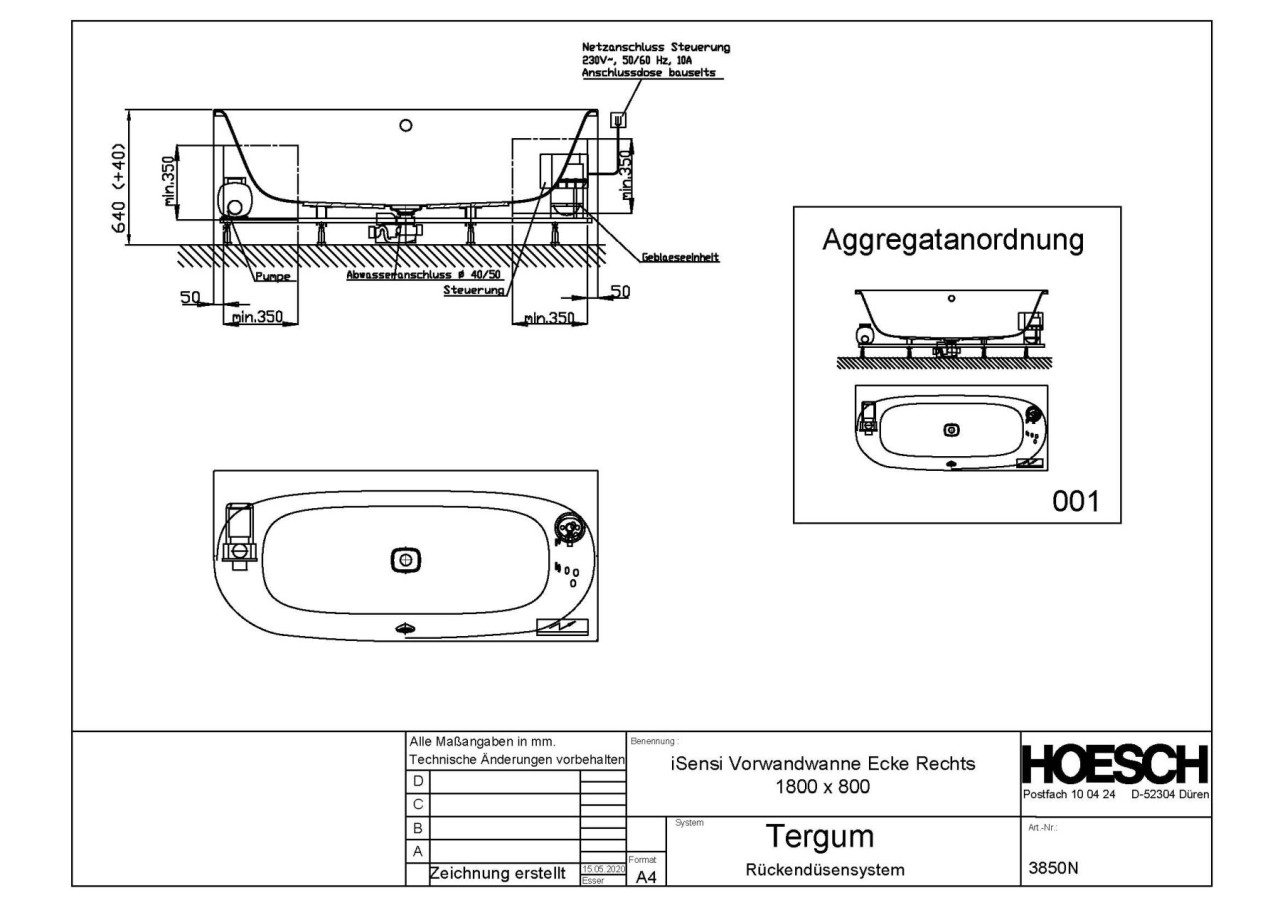 Hoesch Whirlpool iSensi Eck 1800x800 rechts Tergum, Weiß/verchromt/Motor re., 3850N.010305001 3850N.010305001 Image
