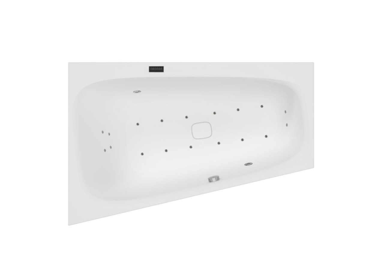 Hoesch Whirlpool iSensi Trap 1800x1400 Monolith li. Überlaufschlitz, BiColor Weiß-Schwarz, 3879i.111 3879i.111305002 Image