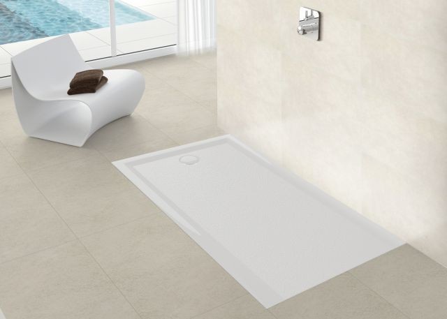 Hoesch Duschwanne Muna S 1700x800x30 mit Antirutsch, Material Solique, Steingrau, 4285.730 4285.730 Image