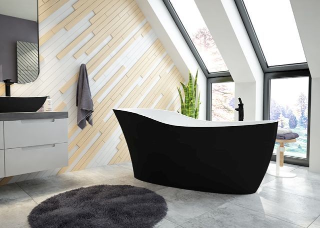 Hoesch Badewanne Namur Lounge 1800x800 freistehend Solique, BiColor Weiß-Schwarz, 4492.111305 4492.111305 Image
