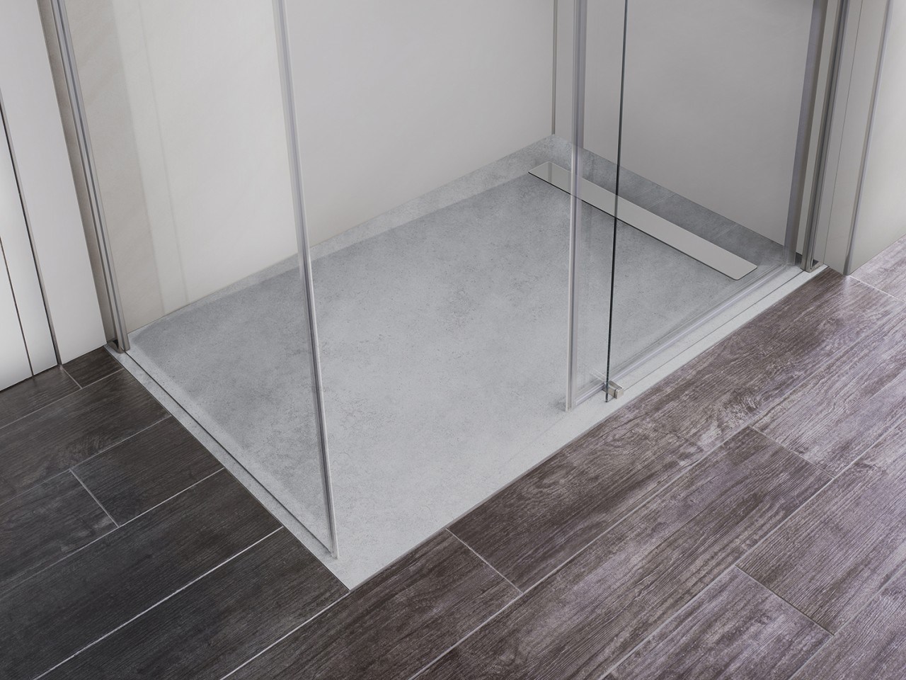 HSK Duschbodenelement mit Renodeco-Oberfläche und integrierter Ablaufrinne, 90 x 140 x 4,5 cm, Texti 5195140-617 Image