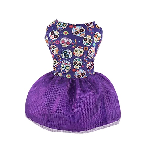 Hund Katze Kleid Niedlich Lässig Atmungsaktiv Weich Waschbar Bequem Halloween Alltagstauglich Festival Hundebekleidung for Bichon Frise Zwergspitz Baby Haustier Papillon Klein Image