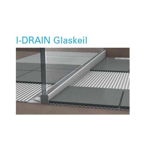 I-DRAIN Glaskeil rechts 1,48 m, Edelstahl, gebürstet,h5 19mm, h1 42mm ID148GR