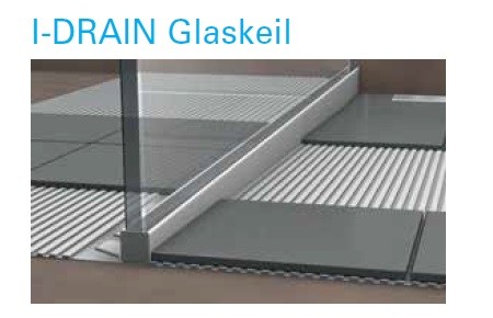 I-DRAIN Glaskeil rechts 2,00 m, Edelstahl, gebürstet,h5 19mm, h1 60mm ID200GR Image