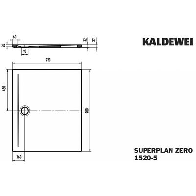 Kaldewei Duschwanne SUPERPLAN ZERO Mod.1520-5, 750 x 900, alpinweiß matt,SEC,Wt extrafl. 352047982711 Image