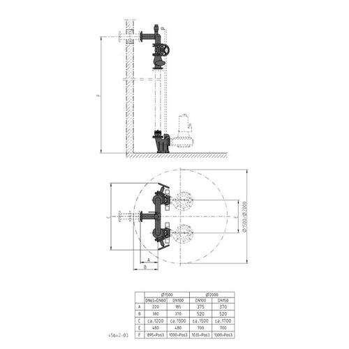 Jung Pumpen S-Zubehör Armaturen Dn150 F. Pe D2000 JP48945