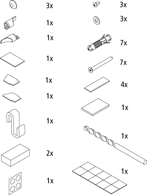 Kermi ZBDI024 Set Montagekleinteile, silber hochglanz, 2533309 2533309 Image