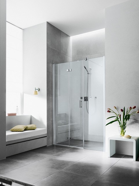 Kermi Pendel-Falttür Diga 2OL 1700x1850, silber hochglanz, ESG klar mit KermiClean, DI2OL DI2OL17018VPK Image