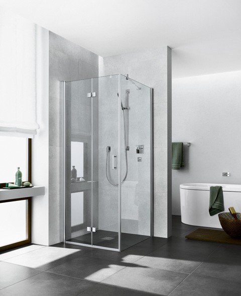 Kermi Pendel-Falttür Diga 2SL 0900x2000, silber hochglanz, ESG Opaco mit KermiClean, DI2SL DI2SL09020VYK Image