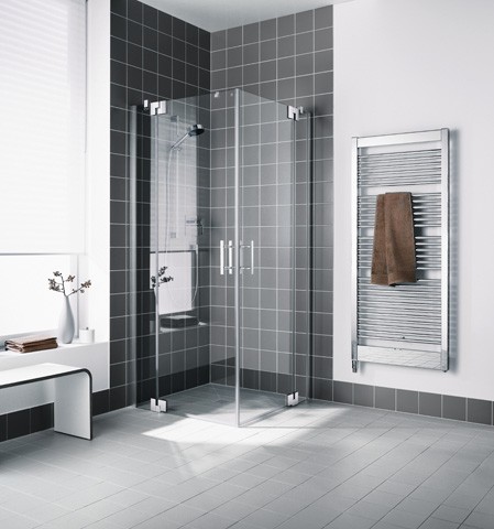 Kermi Eck-Halbteil links Filia XP EPL 0750x1850, silber hochglanz, ESG klar, FXEPL07518VAK FXEPL07518VAK Image