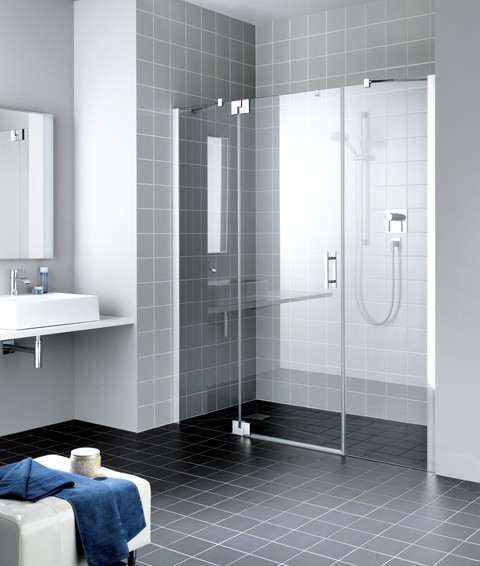 Kermi Pendeltür Filia XP 1GR 1500x1850, silber hochglanz, ESG Opaco mit KermiClean, FX1GR FX1GR15018VYK Image