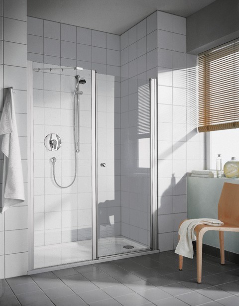 Kermi Schwingtür Ibiza 2000 SOL 1800x1750, weiss, ESG klar mit KermiClean, I2SOL180172PK I2SOL180172PK Image