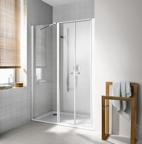 Kermi Pendeltür Ibiza 2000 POL 1100x2000, silber mattglanz, ESG Opaco mit KermiClean I2POL110201YK Image