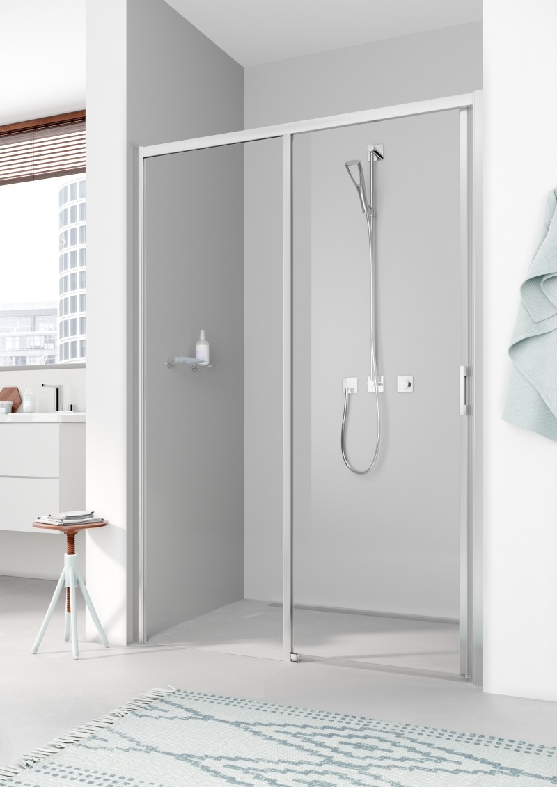 Kermi Gleittür Liga D2L 1400x1850, silber mattglanz, ESG klar mit KermiClean, LID2L140181PK LID2L140181PK Image