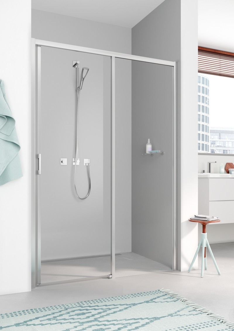 Kermi Gleittür Liga D2R 1250x1850, silber mattglanz, ESG klar, LID2R125181AK LID2R125181AK Image