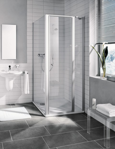 Kermi Schwingtür Ibiza 2000 STL 1000x1750, silber mattglanz, ESG Opaco, I2STL100171UK I2STL100171UK Image