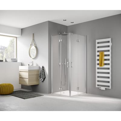 Kermi Eck-Halbteil links Liga 2CL 0780x2000, silber hochglanz, ESG klar mit KermiClean LI2CL07820VPK Image
