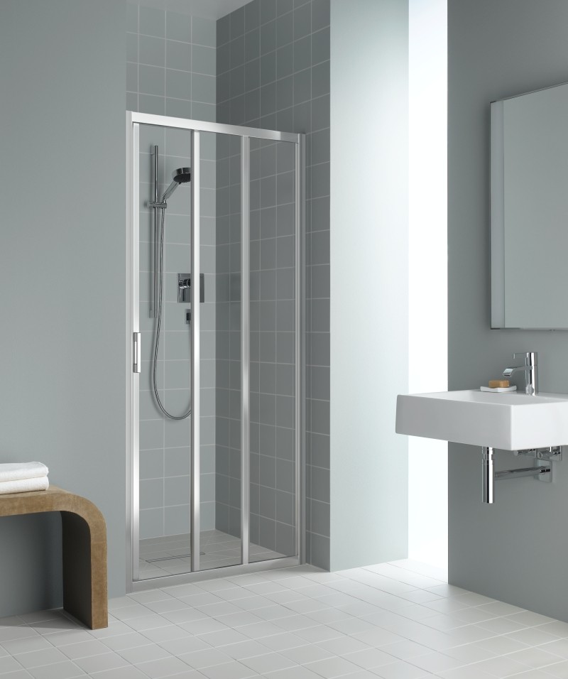 Kermi Gleittür Liga G3R 0750x2000 BV: 710-760, silber hochglanz ESG klar mit KermiClean LIG3R07520VPK Image