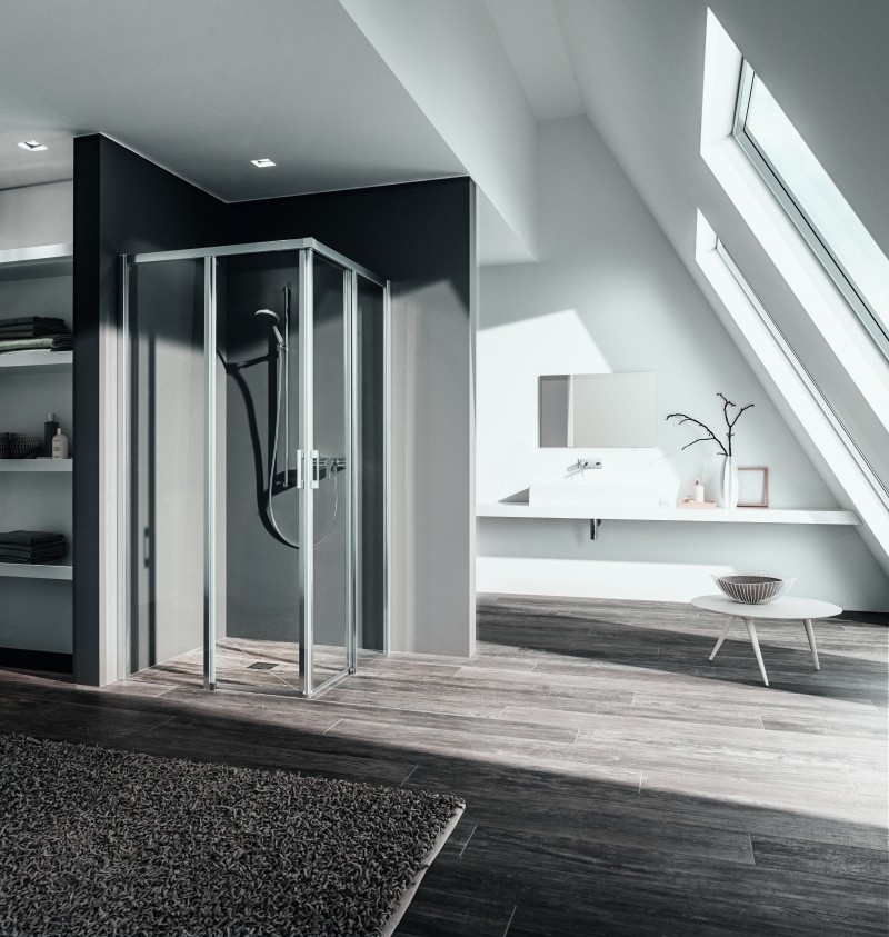 Kermi Eck-Halbteil links Liga C2L 1000x1850, silber mattglanz, ESG klar mit KermiClean LIC2L100181PK Image