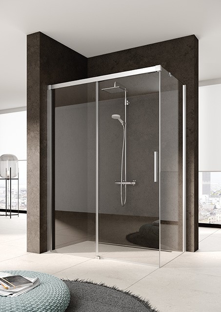 Kermi Gleittür Nica D2L 1230x1850, silber hochglanz, ESG Opaco, NID2L12318VUK NID2L12318VUK Image