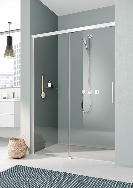 Kermi Gleittür Nica L2L 1100x2000, silber hochglanz, ESG klar mit KermiClean, NIL2L11020VPK NIL2L11020VPK Image