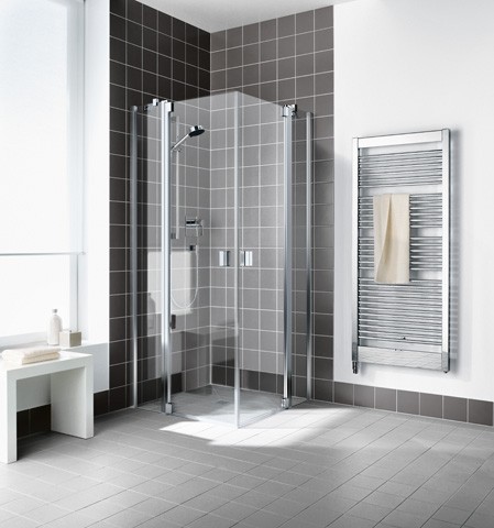 Kermi Eck-Halbteil links Raya EPL 1030x1850, silber mattglanz, ESG klar mit KermiClean RAEPL103181PK Image